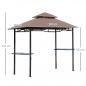 Preview: grillpavillon-gartenzelt-grill-pavillon-balkonpavillon-mit-ablagen-flammhemmendes-doppeldach-kaffeebraun-245x148x252cm