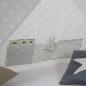 Preview: Kinderbett mit Matratze TIPI - Jugendbett weiss grau Holzbett Kinderzimmer Stoff Bettkasten, 90x200cm