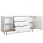 Preview: Sideboard Kommode Weiss Holz mit Schubladen Wohnzimmerschrank - 180x87x40cm