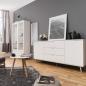 Preview: Sideboard Kommode Weiss Holz mit Schubladen Wohnzimmerschrank - 180x87x40cm