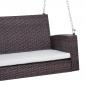 Preview: haengebank-2-sitzer-rattan-gartenschaukel-mit-sitzkissen-haengeschaukel-hollywoodschaukel-schaukelbank-gartenbank-braun-127x65x60cm