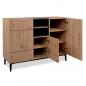 Preview: sideboard-kommode-eiche-holz-in-natur-schwarz-wohnzimmerschrank-120x90x40cm