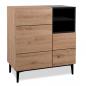 Preview: sideboard-kommode-eiche-holz-in-natur-schwarz-wohnzimmerschrank-80x90x40cm