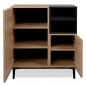 Preview: sideboard-kommode-eiche-holz-in-natur-schwarz-wohnzimmerschrank-80x90x40cm