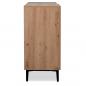 Preview: sideboard-kommode-eiche-holz-in-natur-schwarz-wohnzimmerschrank-80x90x40cm