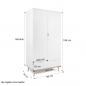 Preview: kleiderschrank-weiss-180-cm-holz-schrank-2-tueren-flurschrank-mehrzweckschrank-180x90x55cm