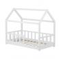 Preview: Kinderbett Hausbett mit Rausfallschutz 80x160 cm Bodenbett Montessori Bett Bettenhaus Lattenrost