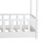 Preview: Kinderbett Hausbett mit Rausfallschutz 80x160 cm Bodenbett Montessori Bett Bettenhaus Lattenrost