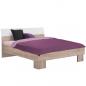 Preview: Doppelbett Bettgestell Ehebett Holzbett  Bett mit Lattenrost Gästebett Eiche - Grau, 160 x 200 cm