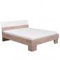 Preview: Doppelbett Bettgestell Ehebett Holzbett  Bett mit Lattenrost Gästebett Eiche - Grau, 160 x 200 cm