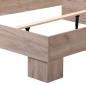 Preview: Doppelbett Bettgestell Ehebett Holzbett  Bett mit Lattenrost Gästebett Eiche - Grau, 160 x 200 cm