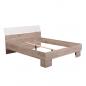 Preview: Doppelbett Bettgestell Ehebett Holzbett  Bett mit Lattenrost Gästebett Eiche - Grau, 160 x 200 cm