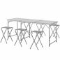 Preview: picknick-set-klapptisch-mit-stuehlen-campingtisch-klappbar-silber-180x60x70cm