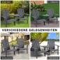 Preview: Gartenstuhl mit Tisch und Schirmloch 2 Sitzer Gartensessel Sitzgruppe Massivholz Dunkelgrau, 178x87x92cm