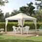 Preview: gartenpavillon-pavillon-gartenzelt-festzelt-partyzelt-mit-4x-seitenwand-wetterfest-metall-polyester-cremeweiss-2-94x2-94x2-65m