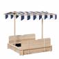 Preview: sandkasten-sandkiste-aus-holz-fuer-garten-sandkasten-mit-dach-felix-kindersandkasten-mit-dach-abnehmbar-ruecklehnen-verstellbar-tannenholz-3-7-jahren-natur-106x106x121cm