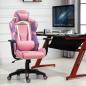 Preview: gaming-stuhl-buerostuhl-drehstuhl-verstellbares-massagekissen-hoehenverstellbar-rosa-violett-69x56x125-5cm