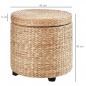 Preview: sitzhocker-mit-stauraum-fusshocker-aufbewahrungsbox-abnehmbarer-deckel-rattan-khaki-43x43cm