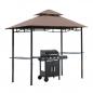 Preview: grillpavillon-gartenzelt-grill-pavillon-balkonpavillon-mit-ablagen-flammhemmendes-doppeldach-kaffeebraun-245x148x252cm