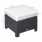 Preview: poly-rattan-hocker-mit-kissen-sitzhocker-schwarz-cremeweiss-50x50x35cm