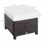 Preview: poly-rattan-hocker-mit-kissen-sitzhocker-braun-cremeweiss-50x50x35cm