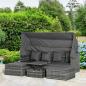 Preview: poly-rattan-lounge-set-loungegruppe-mit-sonnendach-faltdach-sitzgruppe-sonneninsel-inkl-kissen-und-beistelltisch-gartenmoebel-outdoor-grau