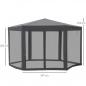 Preview: pavillon-gartenpavillon-mit-moskitonetz-partyzelt-gartenzelt-festzelt-zelt-6-eckig-polyester-metall-grau-394x341-2x250cm