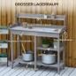 Preview: pflanztisch-gaertnertisch-blumentisch-mit-wanne-garten-tannenholz-grau-117x45x121cm