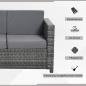 Preview: poly-rattan-sofa-mit-kissen-3-sitzer-garten-loungesofa-metall-polyester-grau-185x70x80cm