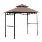 Preview: grillpavillon-gartenzelt-grill-pavillon-balkonpavillon-mit-ablagen-flammhemmendes-doppeldach-kaffeebraun-245x148x252cm