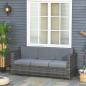 Preview: poly-rattan-sofa-mit-kissen-3-sitzer-garten-loungesofa-metall-polyester-grau-185x70x80cm