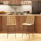 Preview: 2er-set-barhocker-barstuhl-boho-stil-pe-rattan-natur-schwarz-45x53-5x105cm