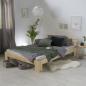 Preview: Doppelbett - natur, 140 x 200 cm - Massivholz Bettgestell Holzbett Futonbett  Bett  Einzelbett