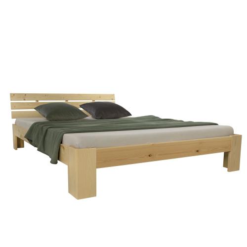 Doppelbett - natur, 160 x 200 cm - Massivholz Bettgestell Holzbett Futonbett  Bett Einzelbett