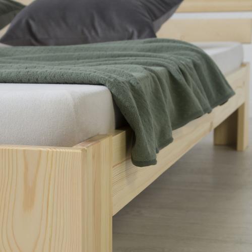 Doppelbett Einzelbett - natur, 120 x 200 cm - Massivholz Bettgestell Einzelbett