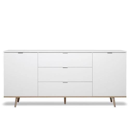 Sideboard Kommode Weiss Holz mit Schubladen Wohnzimmerschrank - 180x87x40cm