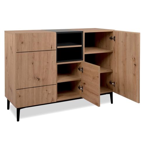 sideboard-kommode-eiche-holz-in-natur-schwarz-wohnzimmerschrank-120x90x40cm