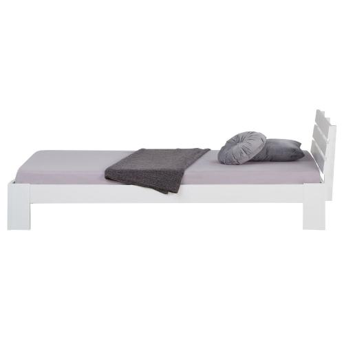 Einzelbett - weiss, 90 x 200 cm - Massivholz Bettgestell Holzbett Futonbett