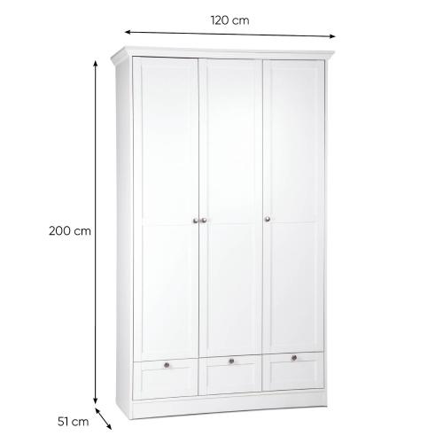 Kleiderschrank Weiss Garderobe Schrank Garderobenschrank Schlafzimmerschrank Drehtürenschrank, 200x120x51cm