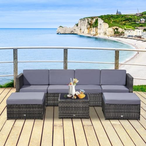 7-tlg-polyrattan-gartengarnitur-gartenmoebel-garten-set-sitzgruppe-loungeset-loungemoebel-inkl-fusshocker-sitzkissen-grau-stahl-polyester-58x58x37cm