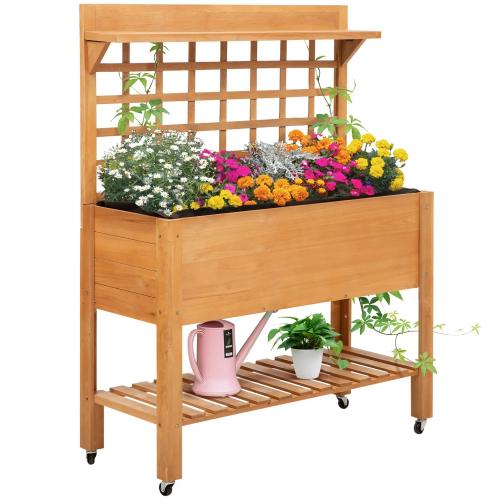 hochbeet-pflanztisch-blumentisch-arbeitstisch-gaertnertisch-gewaechshaus-holzpflanztisch-fuer-garten-balkon-tanne-nicht-gewebter-stoff-braun-105x40x135cm