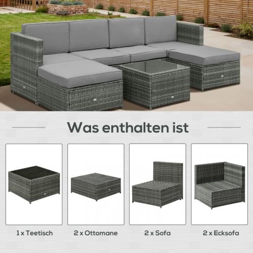 7-tlg-polyrattan-gartengarnitur-gartenmoebel-garten-set-sitzgruppe-loungeset-loungemoebel-inkl-fusshocker-sitzkissen-grau-stahl-polyester-58x58x37cm