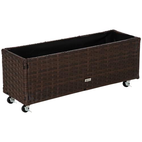 hochbeet-poly-rattan-mit-rollen-pflanzkasten-mit-abflussloechern-blumenkasten-blumenkuebel-kaffee-braun-94-5x31x36cm