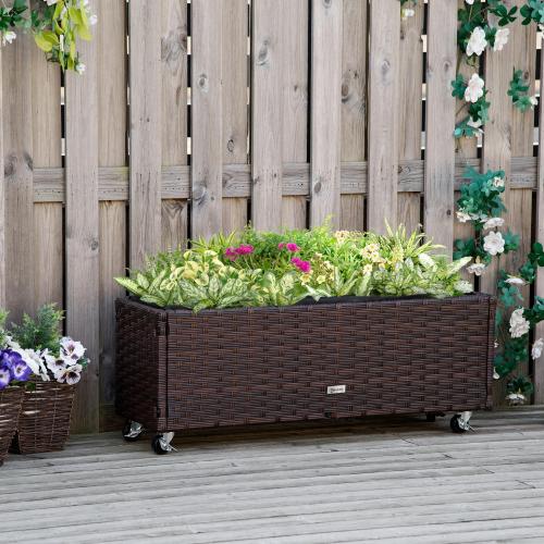 hochbeet-poly-rattan-mit-rollen-pflanzkasten-mit-abflussloechern-blumenkasten-blumenkuebel-kaffee-braun-94-5x31x36cm