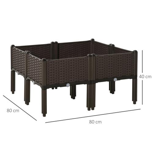 hochbeet-4-teiliger-pflanzkasten-mit-abflussloechern-rattan-look-blumenkasten-diy-braun-40x40x44cm