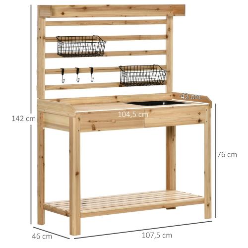 pflanztisch-gaertnertisch-mit-waschbecken-blumentisch-aus-holz-mit-schublade-haken-korb-ablage-garten-terrasse-natur-107-5x46x142cm