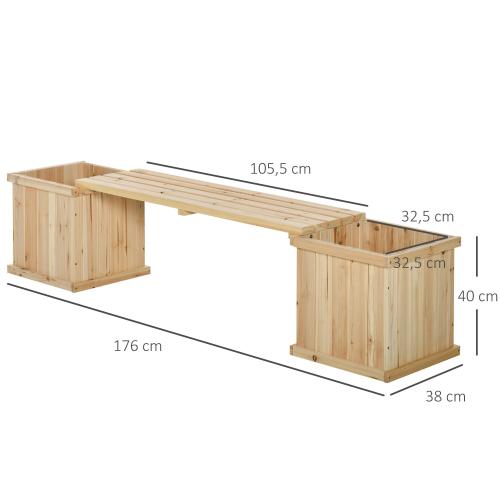 hochbeet-gartenbank-mit-2-pflanzkasten-holz-sitzbank-mit-blumenkasten-garten-holzbank-parkbank-natur-176x38x40cm