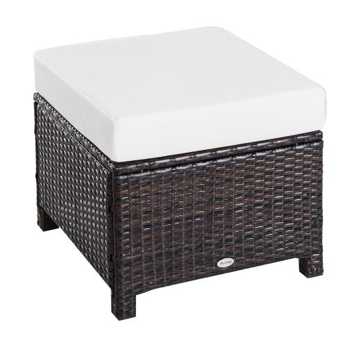 poly-rattan-hocker-mit-kissen-sitzhocker-braun-cremeweiss-50x50x35cm