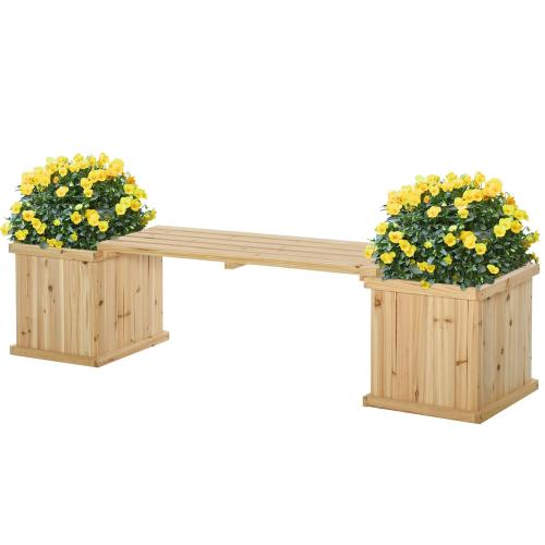 hochbeet-gartenbank-mit-2-pflanzkasten-holz-sitzbank-mit-blumenkasten-garten-holzbank-parkbank-natur-176x38x40cm