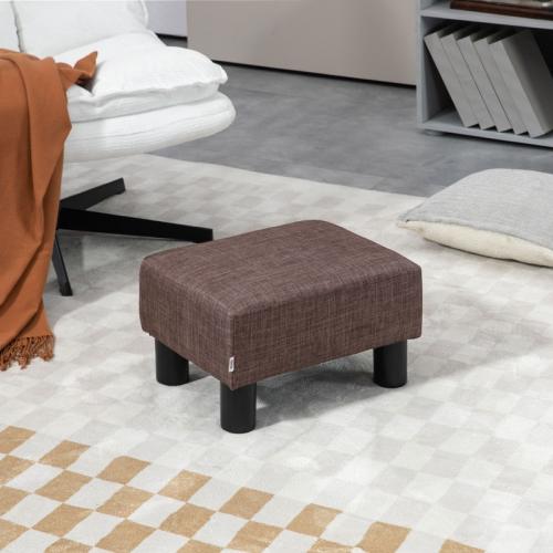 Hocker mit Stoffbezug in Leinenoptik braun, bis 100 kg, 40x30x24cm